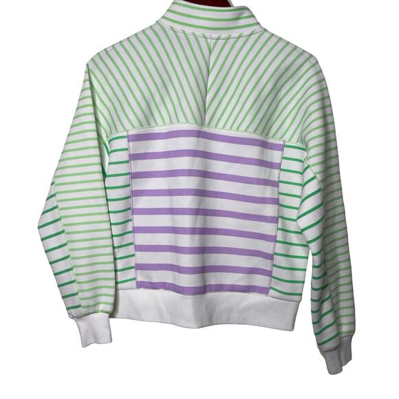 Scotch & Soda Striped Relaxed-Fit Half-Zip Sweater in purple green XS - Picture 4 of 8